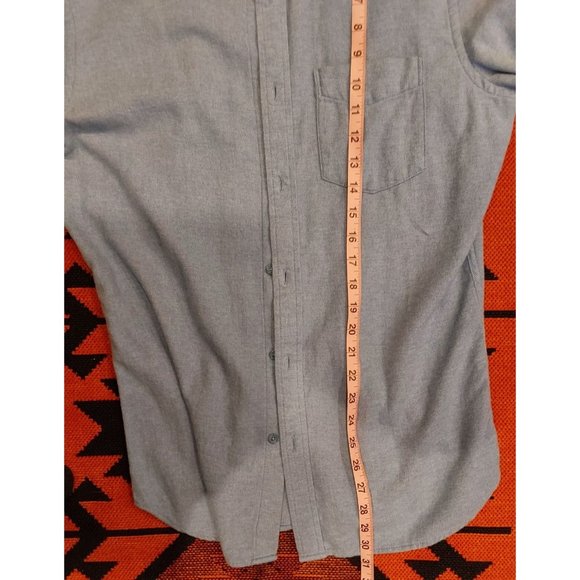 Old Navy Men's Super Soft Cotton Flannel Light Blue Slim Fit Shirt. Size Medium - Picture 8 of 11